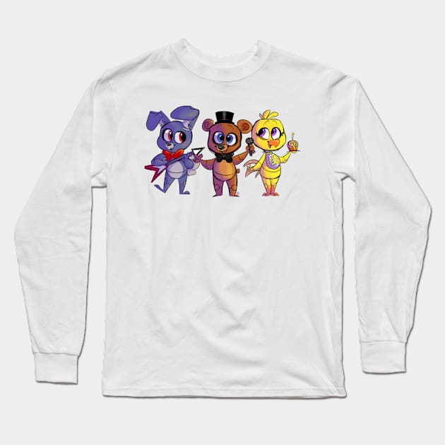 Fnaf 1 Long Sleeve T-Shirt by opthedragon